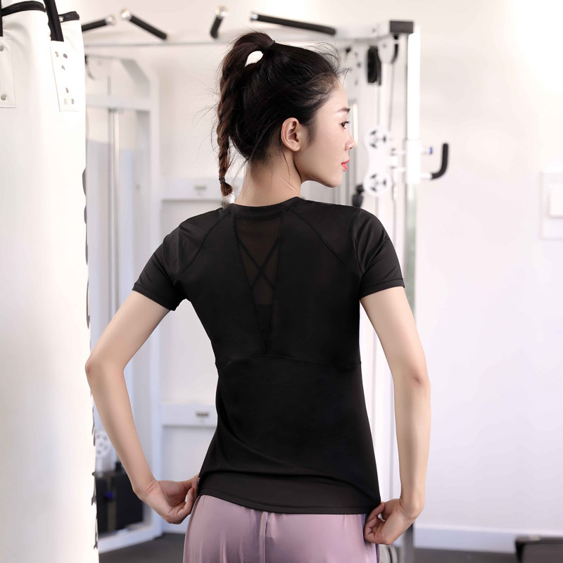 运动T恤女弹力紧身跑步速干瑜伽服上衣外穿网纱镂空美背健身短袖,淘宝优惠券,粉丝福利购,淘宝优惠卷