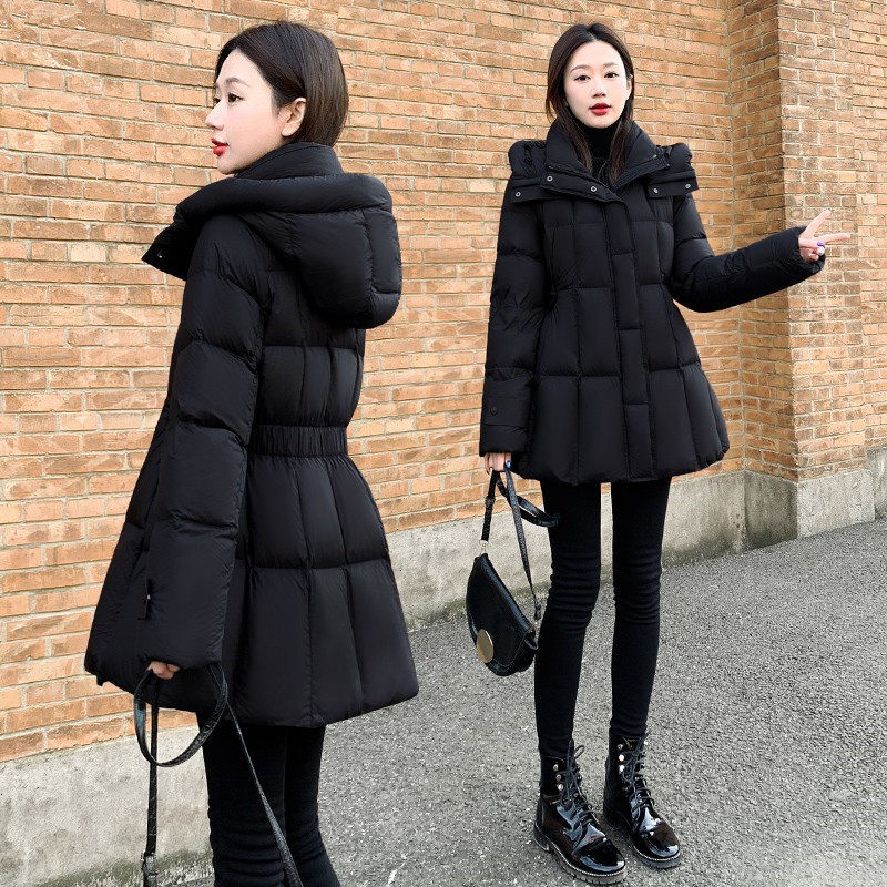 黑色白鸭绒连帽短款羽绒服女2025冬新款小个子高端收腰保暖厚外套,淘宝优惠券,粉丝福利购,淘宝优惠卷