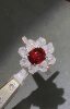 Natural unburned pigeon blood red pure and flawless ruby 2.02 carat 18K white gold real diamond ring beautiful