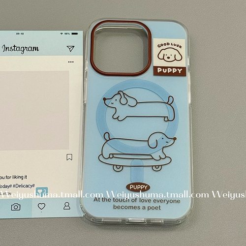 磁吸支架适用oneplus11/2一加12手机壳ace竞速版1+ACE5V蓝滑板车腊肠狗狗卡包8t/10/9女7TPRO/9RT/6t软13至尊 - 图3