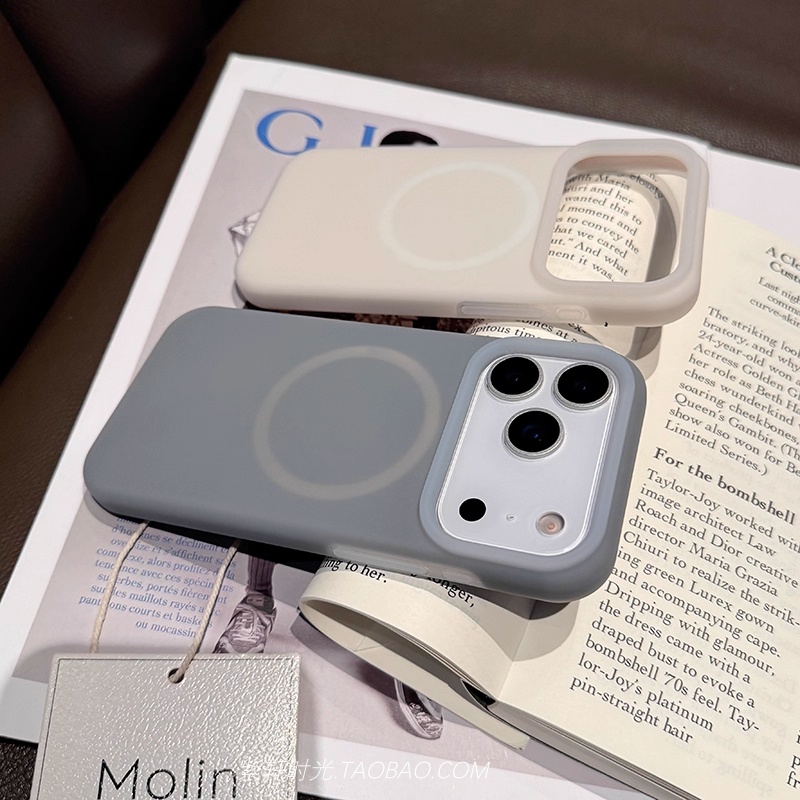 内置隐形磁吸适用1+Ace5一加13T液态硅胶OPPOFindx8手机壳X9果冻X8s橙色Reno14软糯耐脏13pro全包防摔Magsafe - 图1