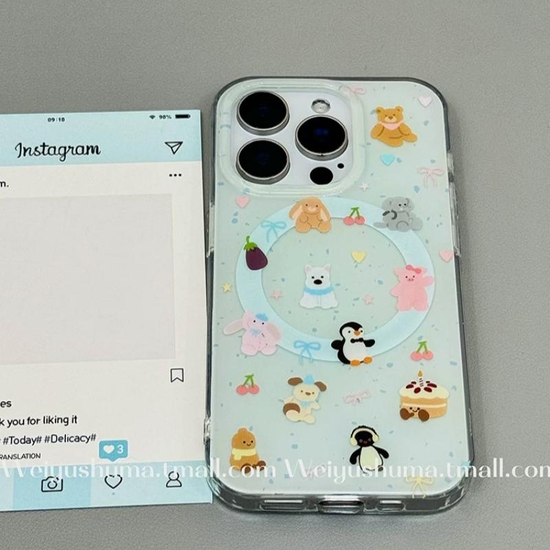 磁吸支架适用小米15/13U可爱jellycat狗狗K80+手机壳红米Turbo3国际版k70/60/note12t/civi4pro软套poco女50e - 图1