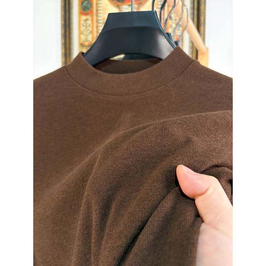 时尚秋冬长袖T恤打底衫男士高领双面绒纯色保暖加厚内搭上1217h