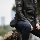 Кожаная поясная сумка, трендовый ремень, на шнурках