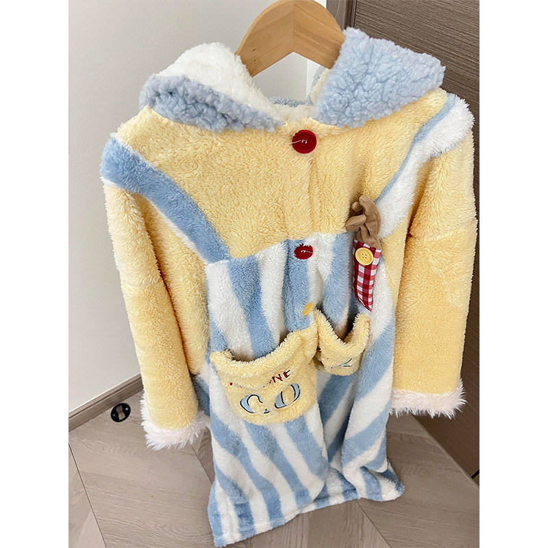 可爱卡通料理鼠王睡衣女秋冬季新款珊瑚绒加厚冬天袍家居服套装,淘宝优惠券,粉丝福利购,淘宝优惠卷