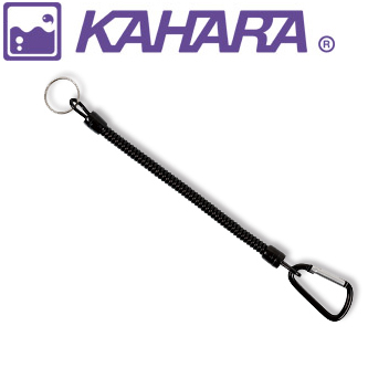 日本KAHARA KJ Lanyard Blackl路亚矶钓加强钢丝失手绳伸缩绳扣 - 图2