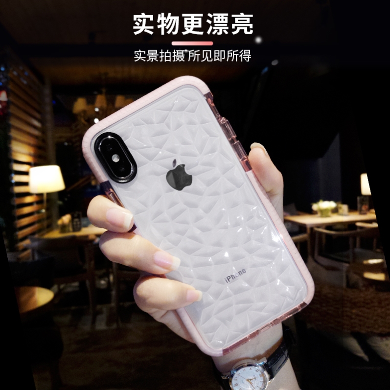 苹果X钻纹手机壳适用iphoneXR全包硅胶11promax防摔7/8plus气囊女 - 图1