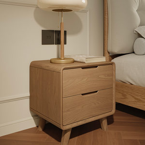 曲美家居卧室储物置物柜实木收纳床边柜子抽屉床头柜