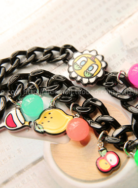 韩国进口饰品涂鸦项链