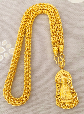 仿真不掉色男士龙骨吊坠假黄金