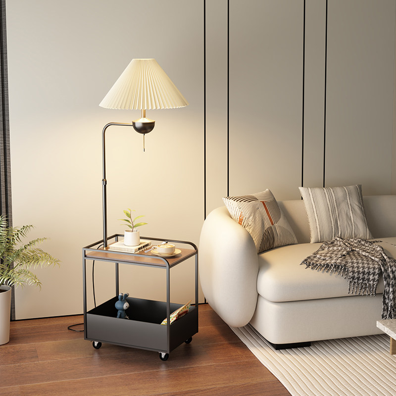 中古风小推车茶几落地灯法式床头柜创意小型超窄替代铁艺置物架灯,淘宝优惠券,粉丝福利购,淘宝优惠卷