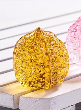 水晶核桃摆件琉璃小手把件古玩核桃手指锻炼球按摩手球玩具