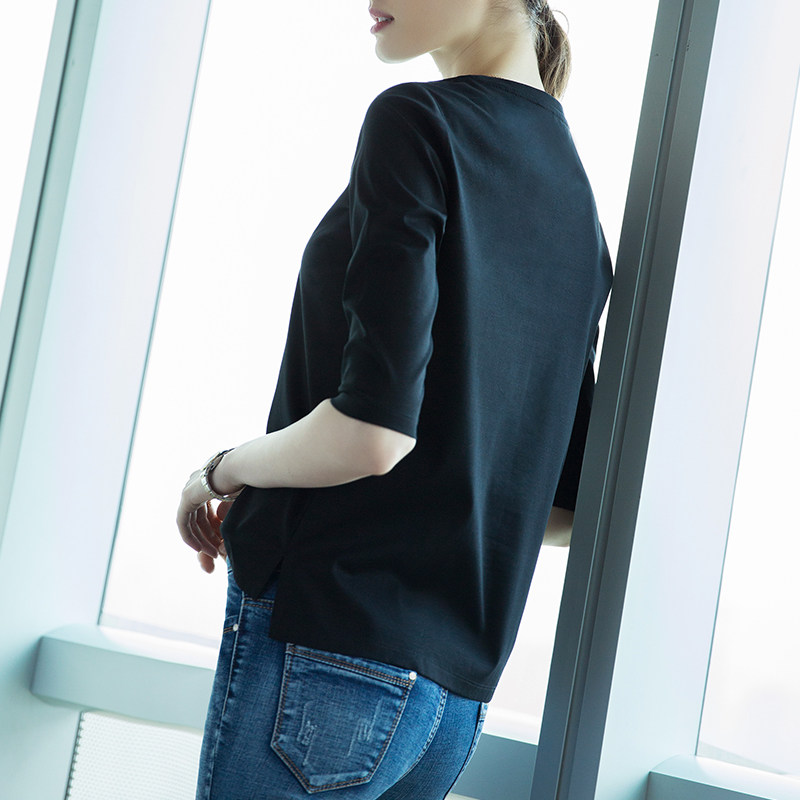 白色中袖2020秋装新款韩版大码t恤 星品秀T恤