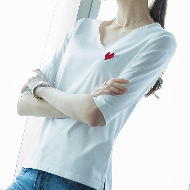 中袖t恤女2020秋装新款定制打底衫 星品秀T恤