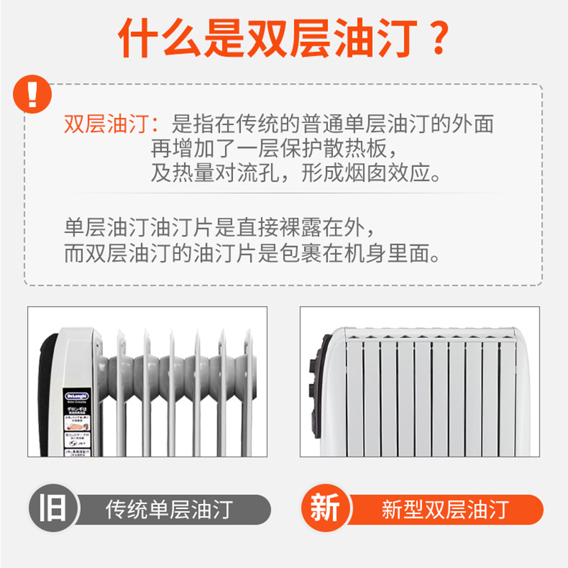 德龙电油汀取暖器TRD40820T家用办公室电暖气速热电热油丁暖风机