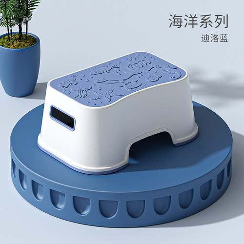 儿童防滑垫脚凳塑料加厚小板凳宝宝浴室马桶洗手增高凳搁脚小凳子 - 图2