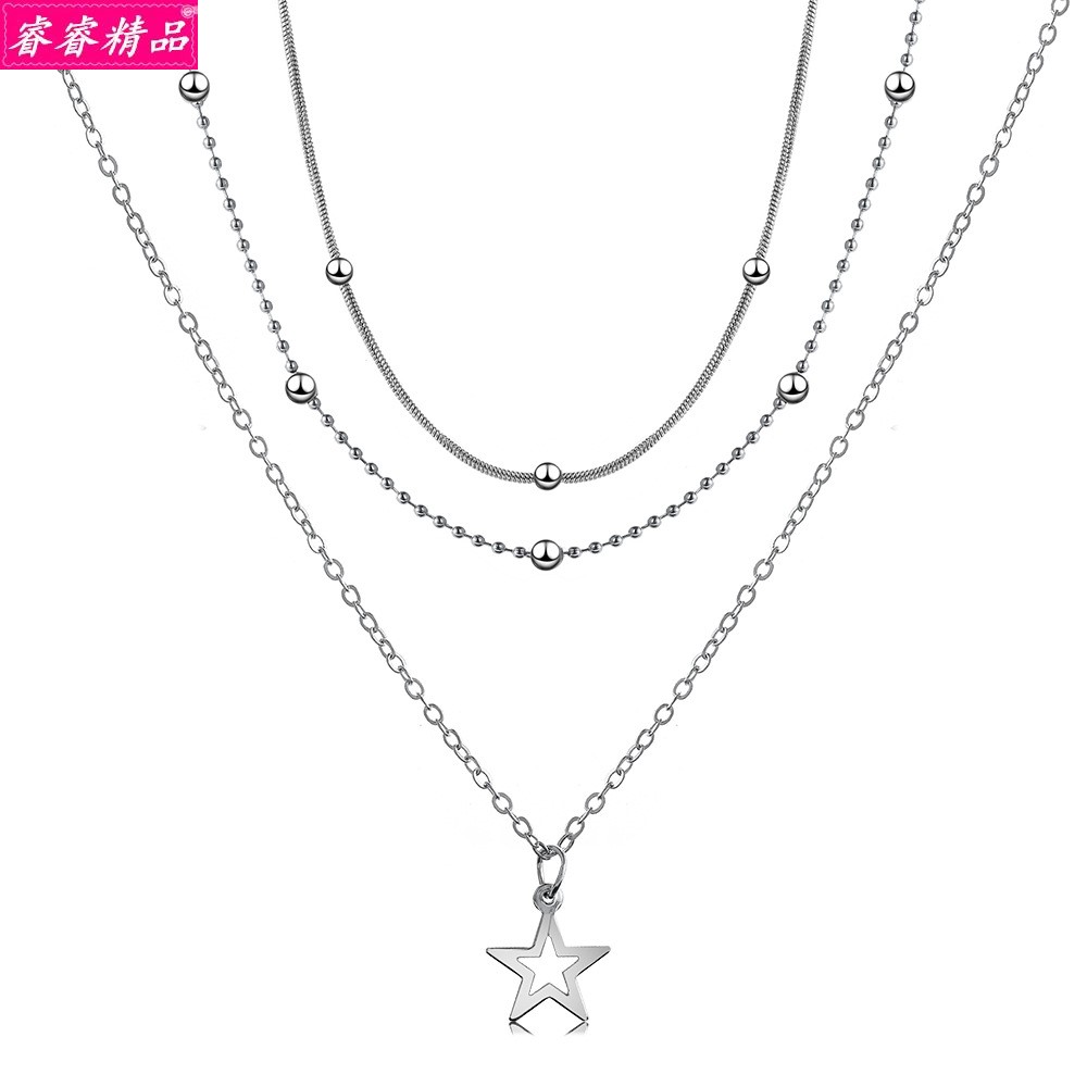 New five-pointed star pendant necklace clavicle chain female-图3