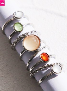 girl Simple joint ring female temperament 8-piece set rings