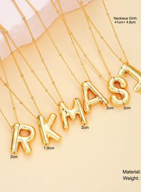 Letter necklace balloon pendant elegant ladies' simple项链女