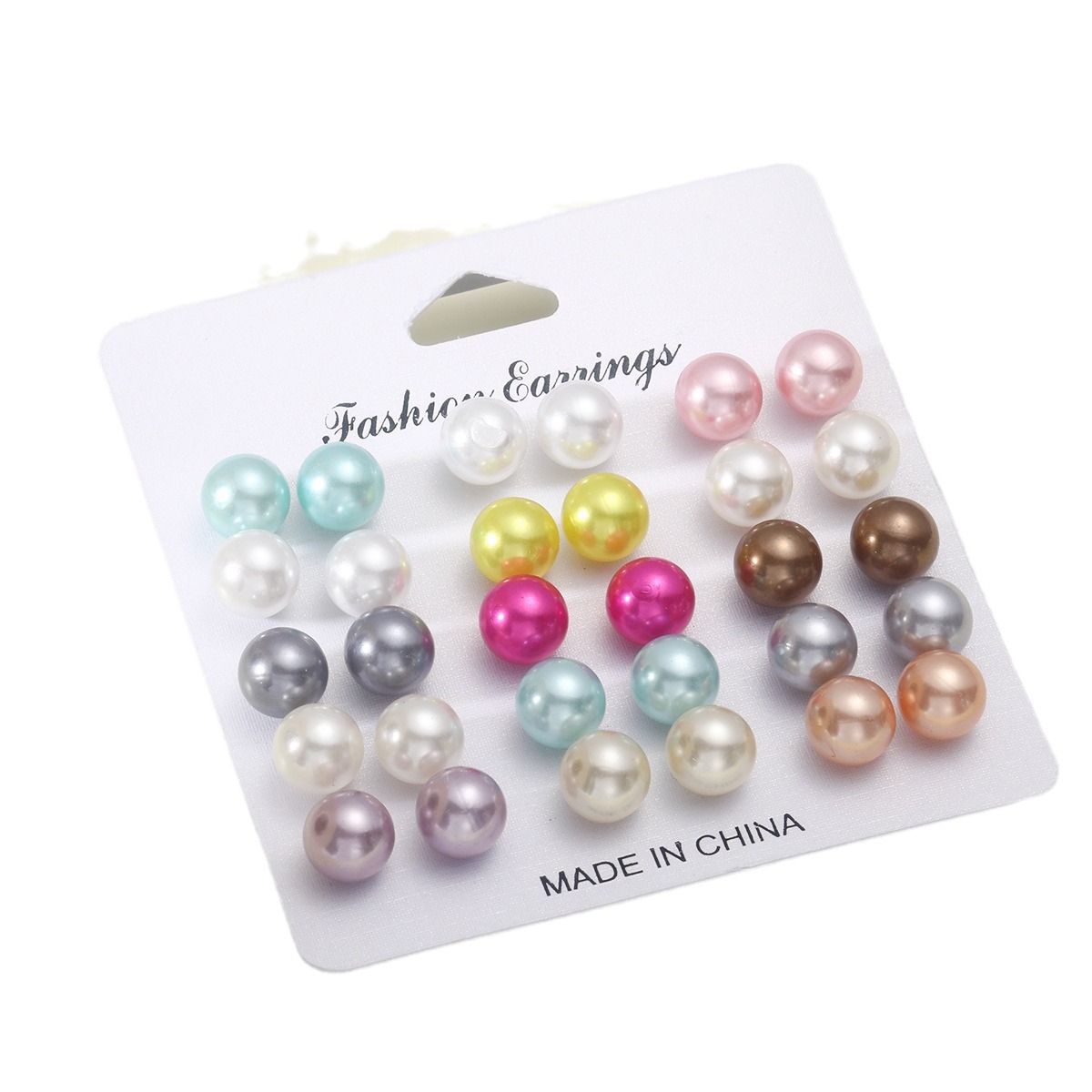 珍珠耳钉套15 pairs colored earrings pearl studs earring set - 图3