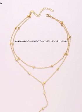 European style personalized tassel double-layer necklace项链