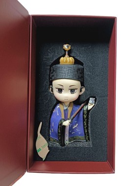 武当山文创正版全新手办道童纪念品家居办公车载紫蓝黄袍道士摆件