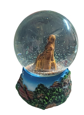 武当山文创真武大帝玄天上帝树脂水晶球办公家居摆件纪念品高14cm