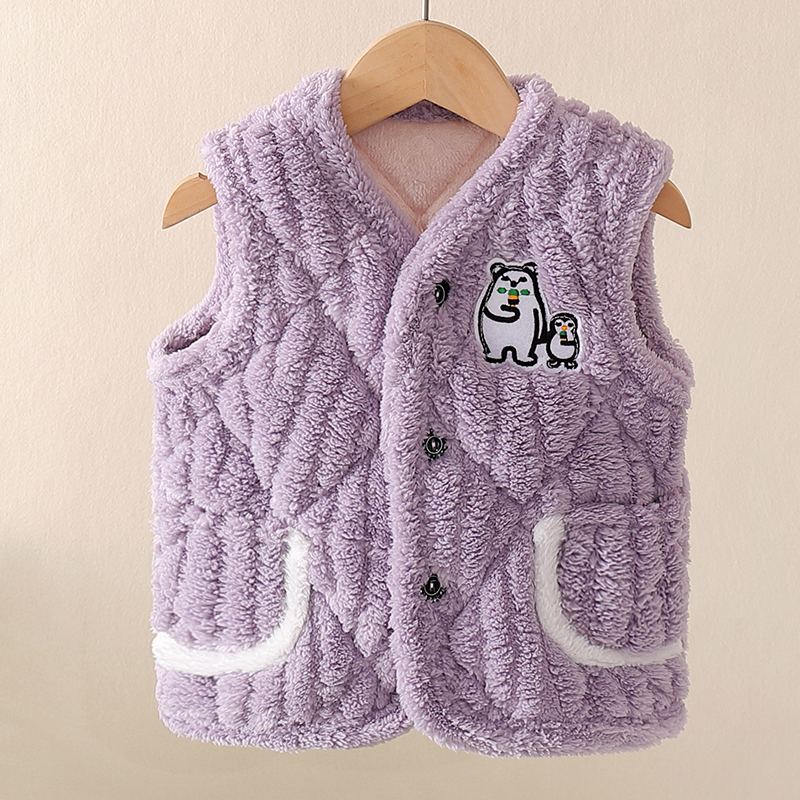 儿童夹棉背心男孩内胆加绒宝宝马甲睡衣内穿加厚款中大童家居服