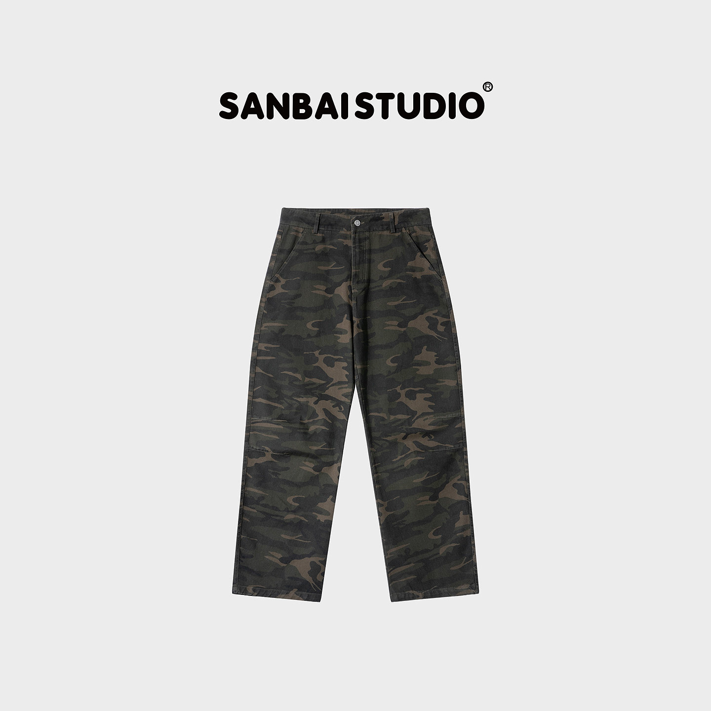 SANBAI 叁佰【转折迷彩】26S美式复古迷彩裤男直筒微弯刀百搭长裤,淘宝优惠券,粉丝福利购,淘宝优惠卷