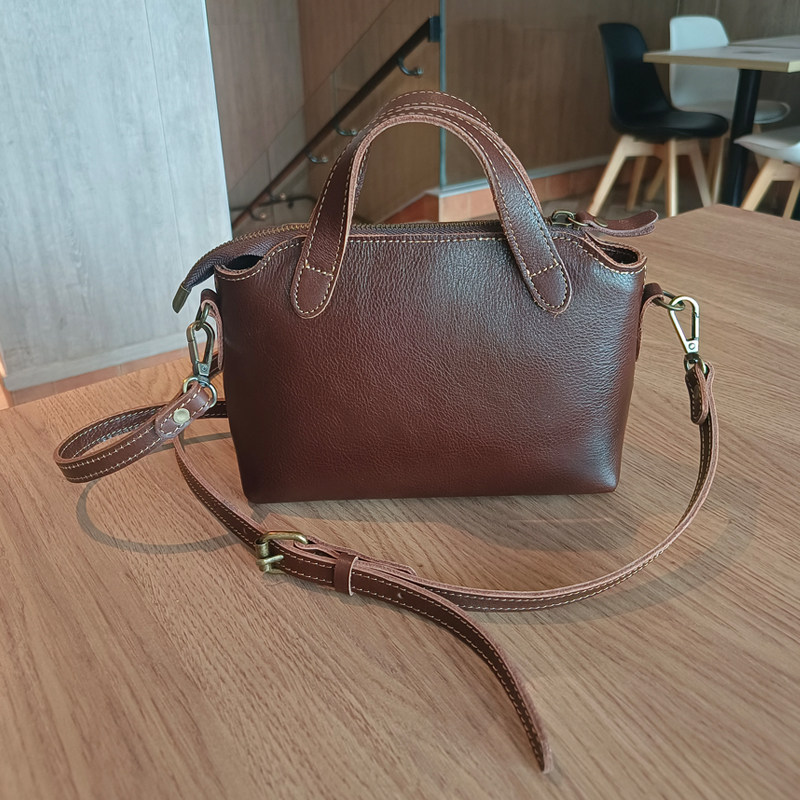 手工复古简约植鞣头层牛皮横款手提小方包原创女士单肩手机斜挎包,淘宝优惠券,粉丝福利购,淘宝优惠卷