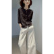 Linen Italian stretch tight ສູງ elastic superfine pants linen