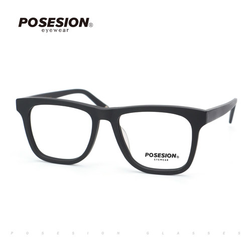 POSESION复古大框眼镜框板材眼镜男宽脸近视眼镜架半透明眼镜框女 - 图0