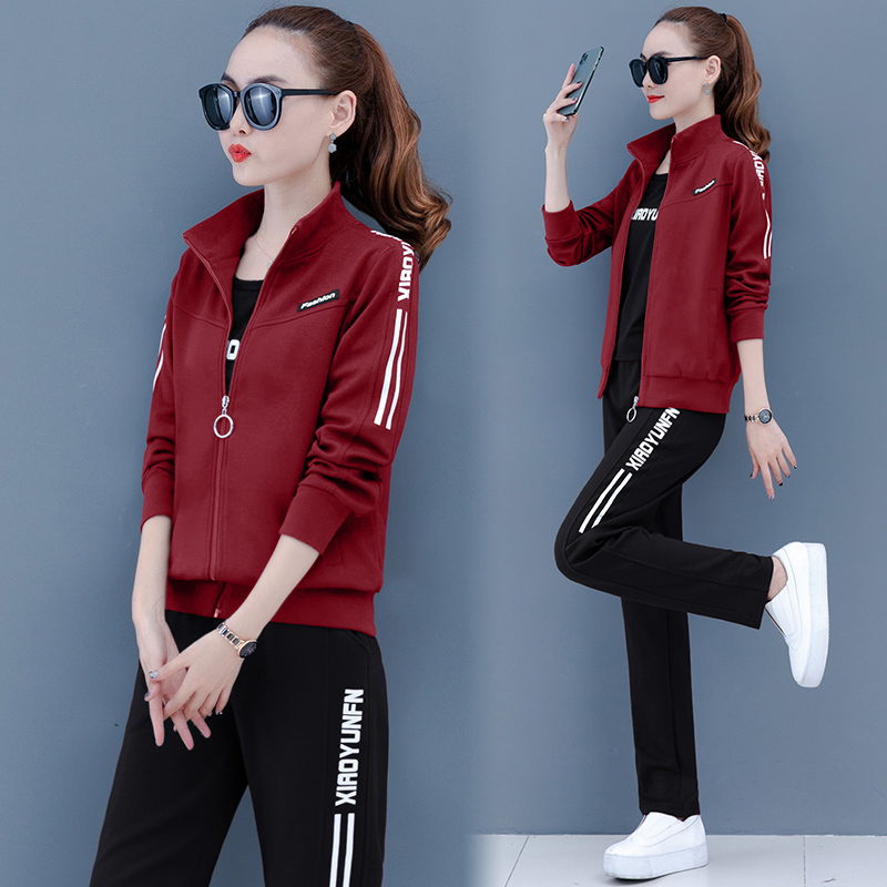 运动服套装女春秋季 年新款宽松韩版时尚洋气夏休闲卫衣三件套 2020 运动服套装女春秋季 年新款宽松韩版时尚洋气夏休闲卫衣三件套 2020