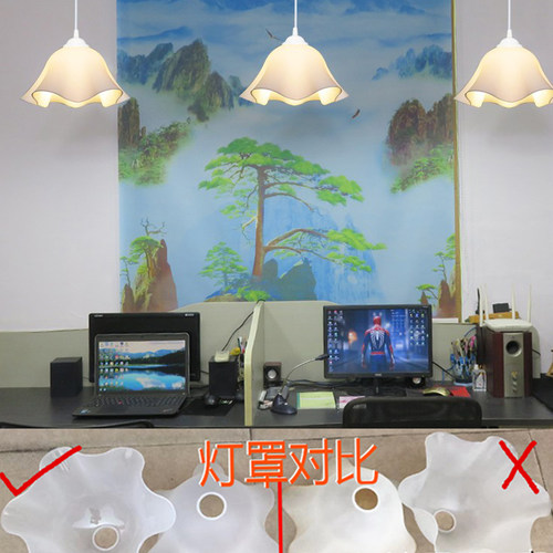 简约咖啡厅吧台单头宾馆吊灯时尚莲花形服装美发店铺装修彩色吊灯 - 图2