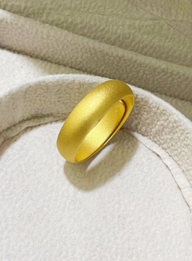 金包银戒指足金包足银素圈戒指.古法戒指有证书