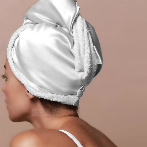 女高颜值真丝干发帽22姆米加厚超吸水速干长发短发护发帽包头巾套 - 图0