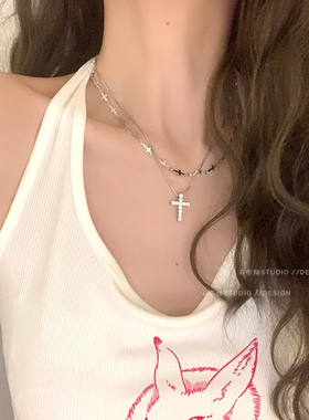 多十字架项链辣妹锁骨链