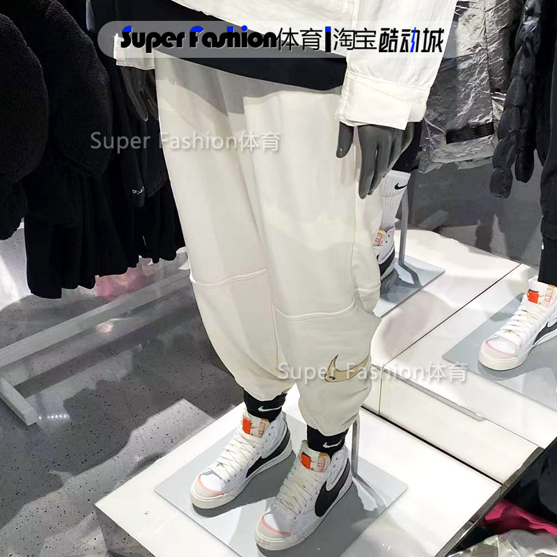 Nike耐克裤子女2022春季新款大勾针织卫裤运动休闲收口长裤DM6206-图0