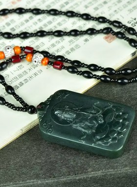 天然和田玉观音吊坠平安护身符