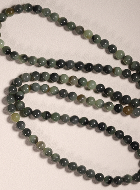 和田玉楼兰三色青花108佛珠手串