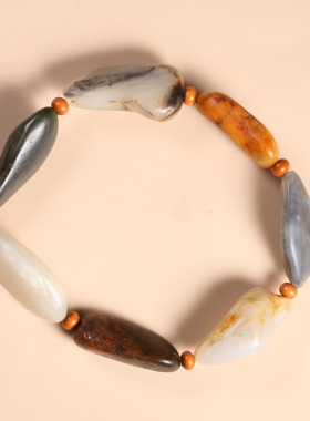 新疆天然和田玉籽料独籽手链