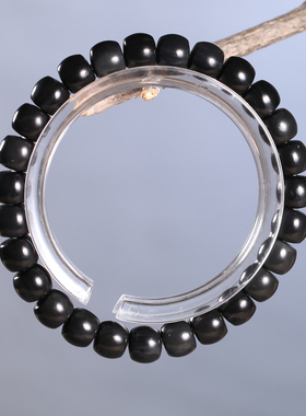 和田玉青花籽料直切单圈手链