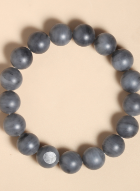 新疆和田玉籽料青花玉圆珠单圈