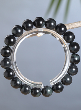 新疆和田玉籽料圆珠单圈手串