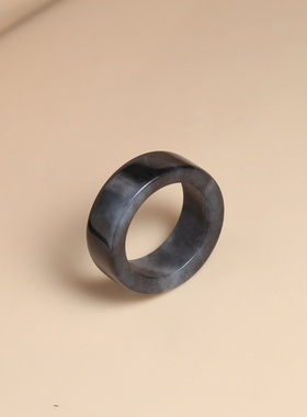 和田玉青花籽料扳指玉佩