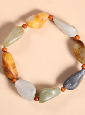 和田玉籽料独籽原石手链