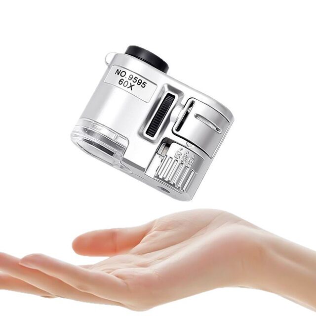 100x magnifying glass for antique jewelry and jade identification and photography, adjustable mini portable mobile microscope with light