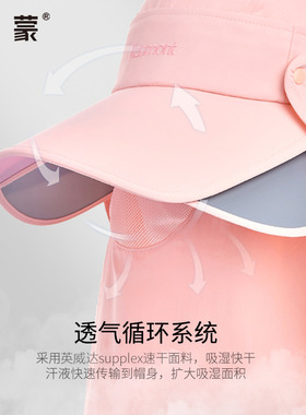 卡蒙防紫外线骑车防晒帽遮脸护颈