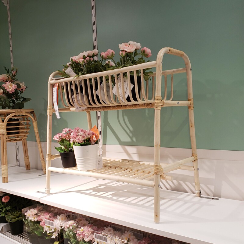 温馨ikea宜家布克伯植物架花架藤条花盆架绿植花架花盆置物架包邮