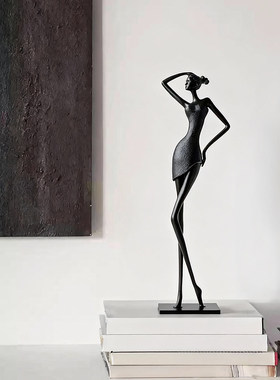 简约现代抽象人物铝制雕塑摆件